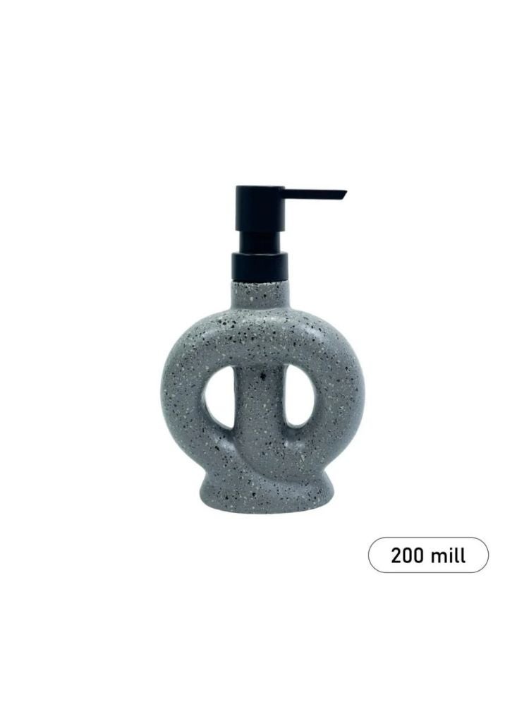 Round Loop Grey Ceramic Soap Dispenser 200ml – Stylish Countertop