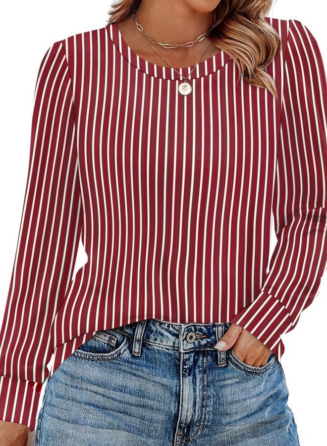 Alaroo Womens Long Sleeve Shirts 2025 Fall Tunic Tops Crewneck Blouses Print, Print 40, S - Image 2