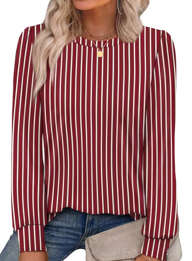 Alaroo Womens Long Sleeve Shirts 2025 Fall Tunic Tops Crewneck Blouses Print, Print 40, S - Image 1