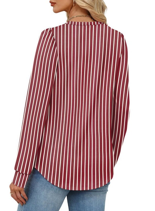 Alaroo Womens Long Sleeve Shirts 2025 Fall Tunic Tops Crewneck Blouses Print, Print 40, S - Image 5