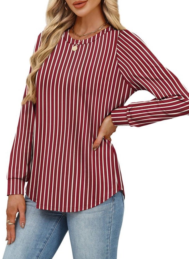 Alaroo Womens Long Sleeve Shirts 2025 Fall Tunic Tops Crewneck Blouses Print, Print 40, S - Image 4