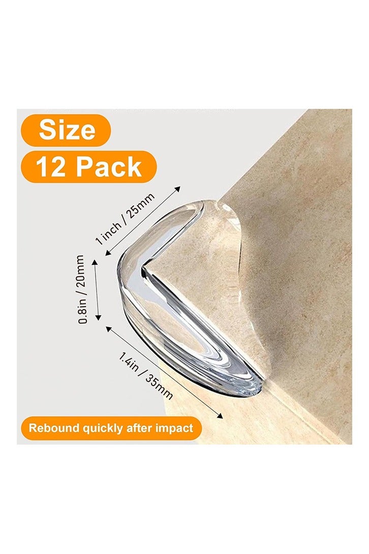 Corner Protector for Baby,Clear Furniture Corner Guard & Edge Safety Bumpers for Table Corner Edges & Sharp Corners,12 Pack - Image 2