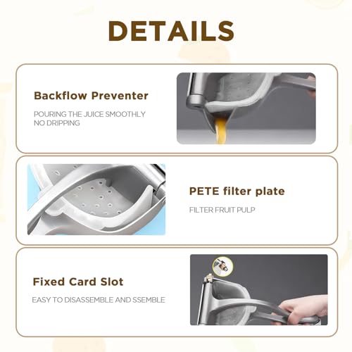 IMGROSE Fruit Juice Squeezer, Lemon Squeezer Manual, Non-Slip Ergonomic Grip, Easy to Use & Clean, 2026 New Upgraded Efficient Extraction of Citrus, and Other Fruits - Image 5