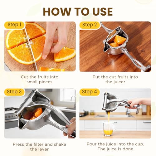 IMGROSE Fruit Juice Squeezer, Lemon Squeezer Manual, Non-Slip Ergonomic Grip, Easy to Use & Clean, 2026 New Upgraded Efficient Extraction of Citrus, and Other Fruits - Image 3