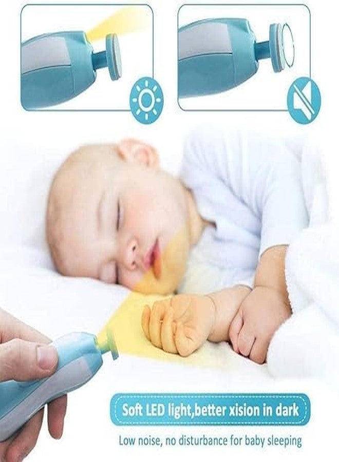 AIRDEE أداة تقليم أظافر الأطفال من AIRSEE، مثقاب أظافر كهربائي، مبرد آمن، مقص أظافر للأطفال مع ضوء و6 وسادات صقل، أدوات تشكيل وتلميع أظافر الأطفال حديثي الولادة أو البالغين، العناية بأظافر الأطفال (أزرق) - Image 5