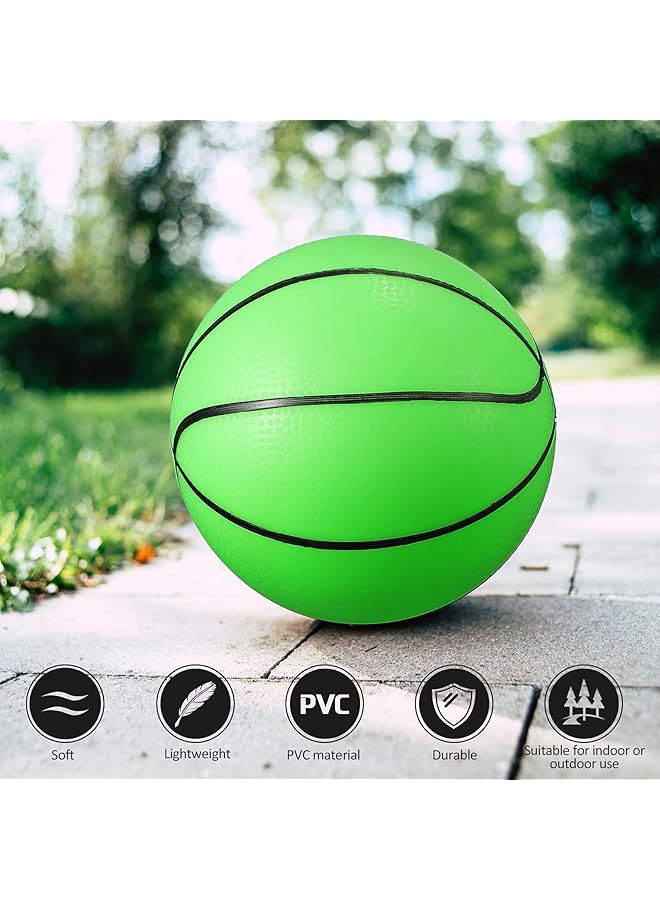 Excefore Glow In The Dark Mini Basketball 4 Pcs Inflatable Indoor Outdoor Small Basketball Toy Mini Cute Bouncy Ball For Kids With Pump 5 Inches - Image 3