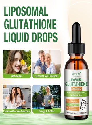 glutathione liquid drops Liposomal Supplement 2000mg, Jamaica Nano Glutathione x 3 Bottle