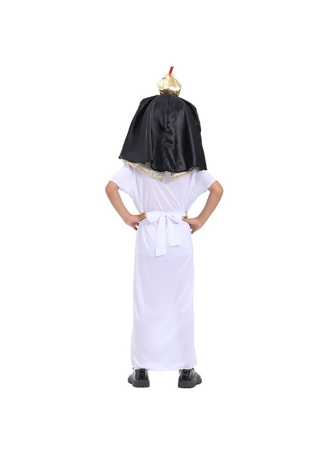 Kids Ancient Egyptian King Pharaoh Robe Jumpsuit Cosplay Costume Halloween Dance Stage Performance Clothes - Image 3