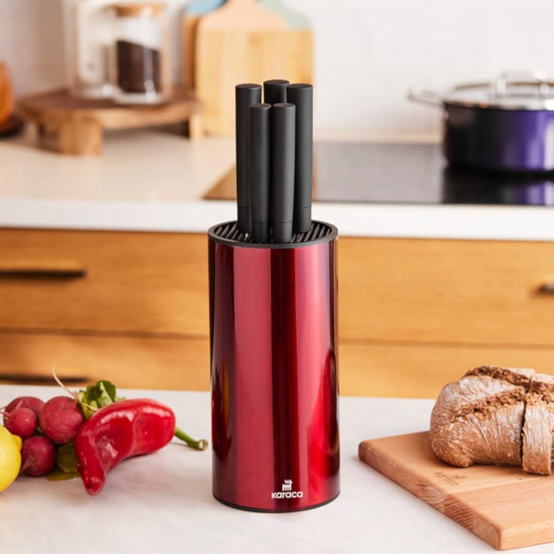 Karaca Oscar Red Stand 6 Piece Knife Set