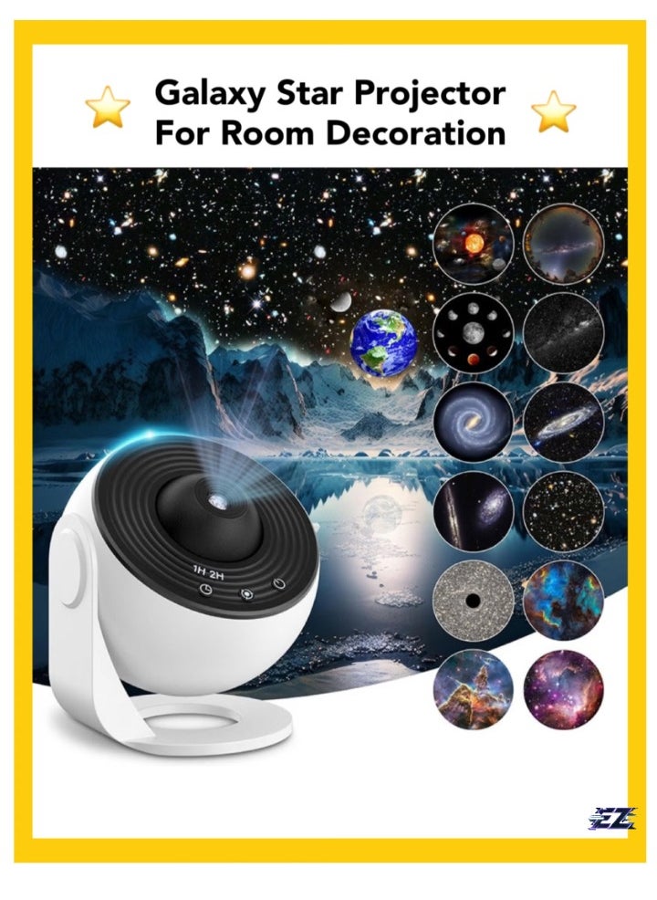 ELTRAZONE 12-in-1 Planetarium Projector, Star Projector Galaxy Night Light for Kids Bedroom, Universe Galaxy Projector Ceiling - 12 Film Discs, 4K Night Sky, Noise-Free Rotation, Home Decor, Bedside Lamp, Perfect Gift - Image 1