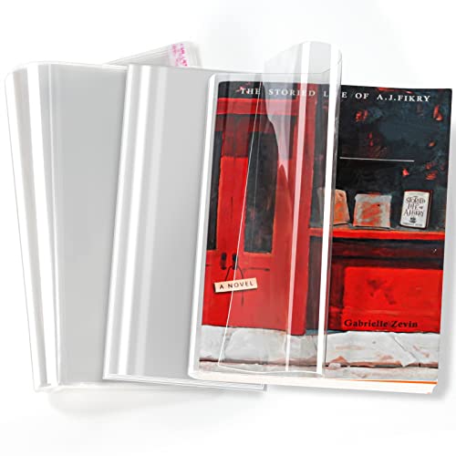 tutata Clear Book Covers 50 PCS for 8 1/2" Tall Books, Adjustable Book Covers, Protect Against Wear and Tear, Water and Dust, Archival Safe, Adjustable for Book Size: 8 1/2" Tall x Up to 15" Long (50 Pack) - Image 1