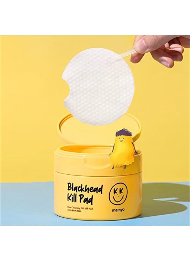 MA:NYO - Blackhead Pure Cleansing Oil Kill Pad (50 Sheets), Korean Cleanser, Facial Exfoliant For Blackheads, Enlarged Pores - Image 1
