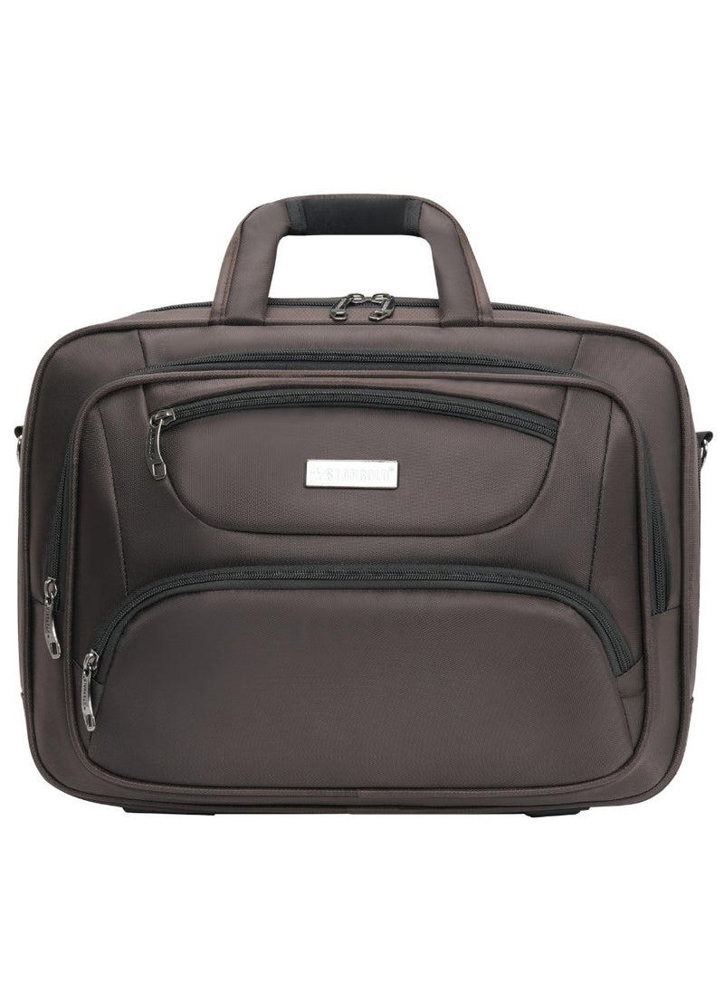 Stargold Laptop Bag, Premium 15.6" Business Briefcase With Multiple Compartments, Padded Shoulder Strap, And Water-Resistant Material, Brown  - Image 1