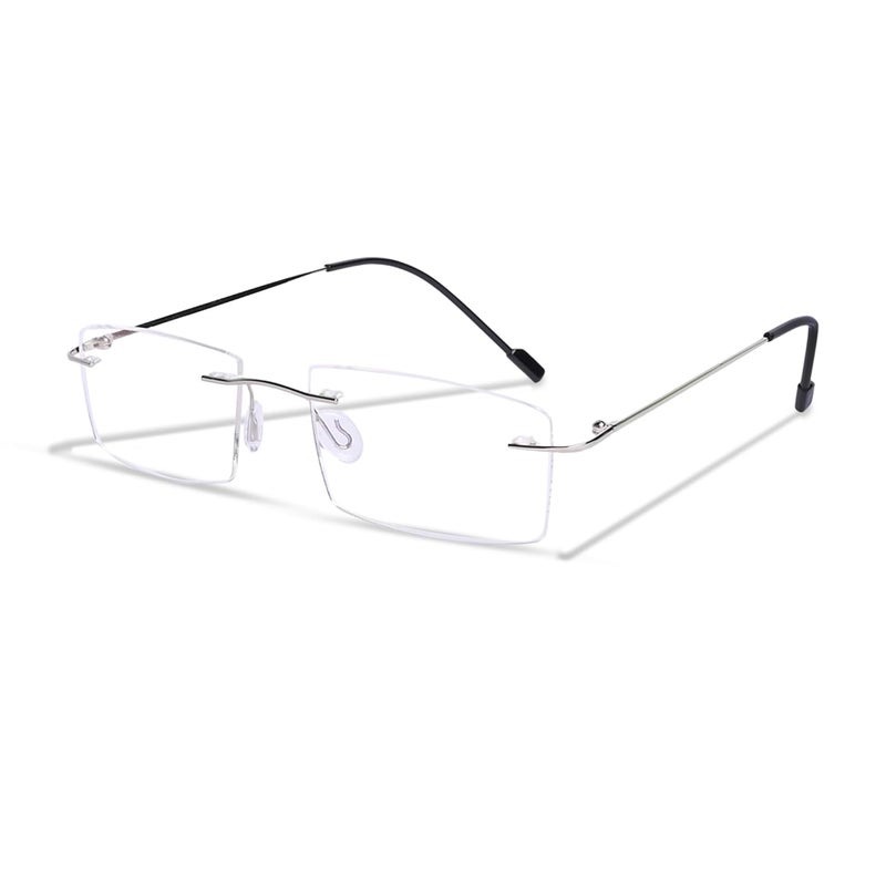 RedEx نظارات ريدكس فوتوكروميك بدون إطار زيرو باور مع عدسات مضادة للوهج لحجب الأشعة الضارة بتصميم مستطيل بدون إطار - Image 1