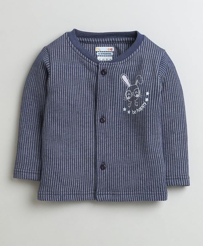 BUMZEE Charcoal Grey Boys Full Sleeves Cotton Thermal Jabla & Jogger Set Age - 6-9 Months (Peb9644D-gry) - Image 2