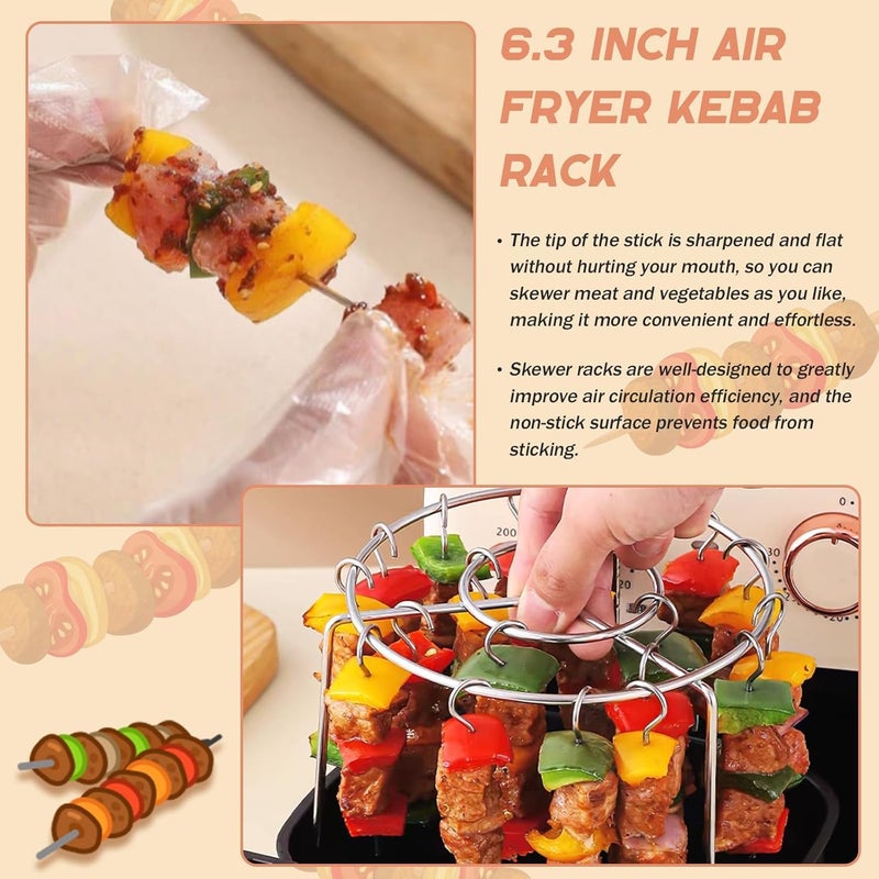 TERRIFI Stainless Steel Air Fryer Grill, Vertical Skewer Rack with 24 Skewers, 6-Inch BBQ Skewers for Air Fryer, Durable Stainless Steel Rack for BBQ and Grilling, Ideal for Home Cooking - Image 2