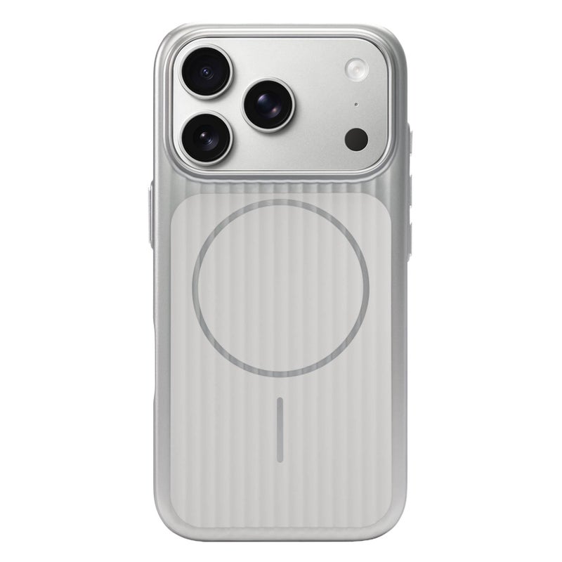 غطاء واقي بPC لـ iPhone 15 / 15 Plus / 15 Pro / 15 Pro Max مع حماية من السقوط ومغناطيس قوي مع مقاوم للصدمات مع ملمس ناعم مع ملمس غير لامع باللون Silver مغناطيسي - ModaStar - Image 1