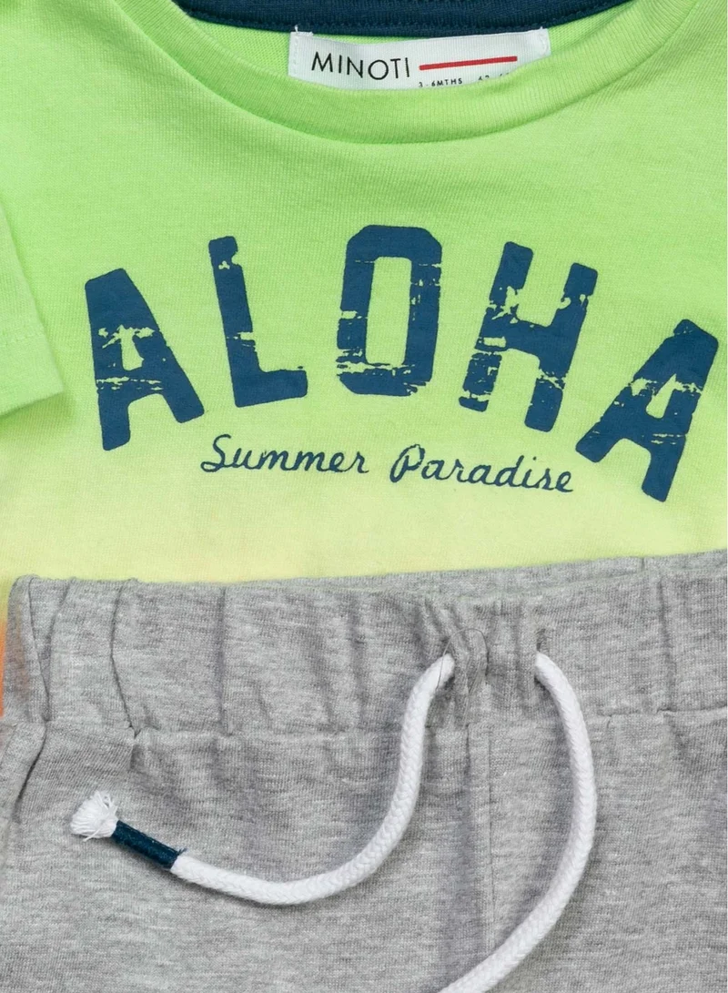 MINOTI Baby T-Shirt and Shorts Set with Letter Print