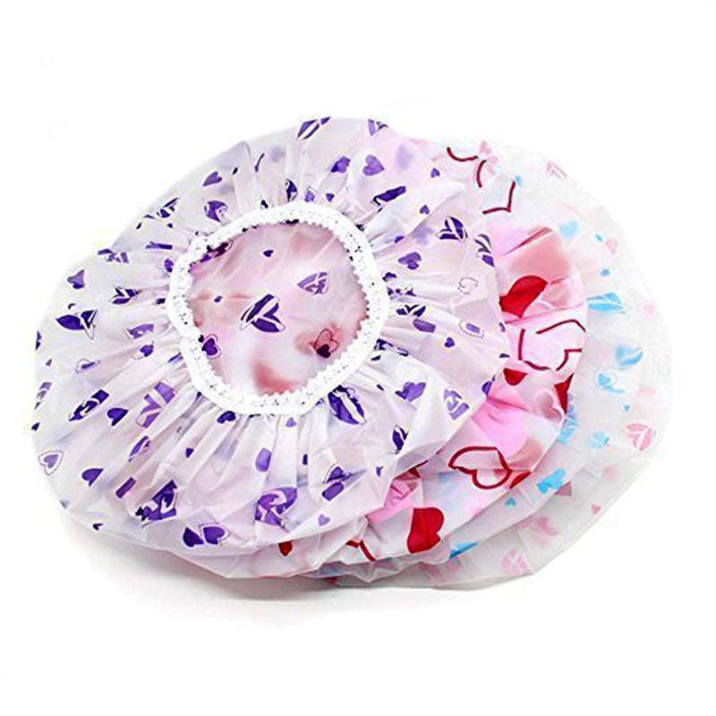 MAHNTMART Reusable Shower Caps (3-Pack) | Waterproof, Multicolor Hair Covers for Women, Men, Kids, and Babies | Great for Bathing, Spas, Salons, Beauty Parlors, Homes, and Hair Care or Treatment - Image 2