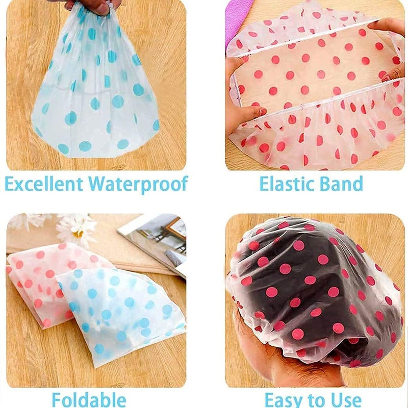 MAHNTMART Reusable Shower Caps (3-Pack) | Waterproof, Multicolor Hair Covers for Women, Men, Kids, and Babies | Great for Bathing, Spas, Salons, Beauty Parlors, Homes, and Hair Care or Treatment - Image 3