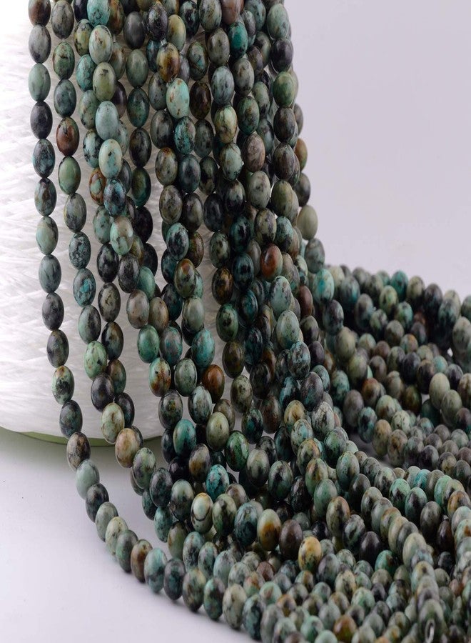 سميدي خرز من الأحجار الطبيعية، 100 قطعة، أحجار كريمة مستديرة أصلية، حجم الفتحة 1 مم، خرز ناعم يمكنك صنعه بنفسك لصنع الأساور والقلائد والأقراط والمجوهرات (فيروز أفريقي أخضر، 8 مم) - Image 5