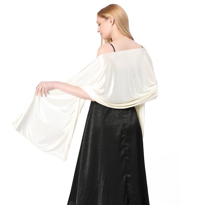 Ralcosuss Women’s Satin Silk Shawl and Wrap for Evening Party Dresses Bridal Bridesmaid Wedding Shawl Shoulder Cover Up - Image 5