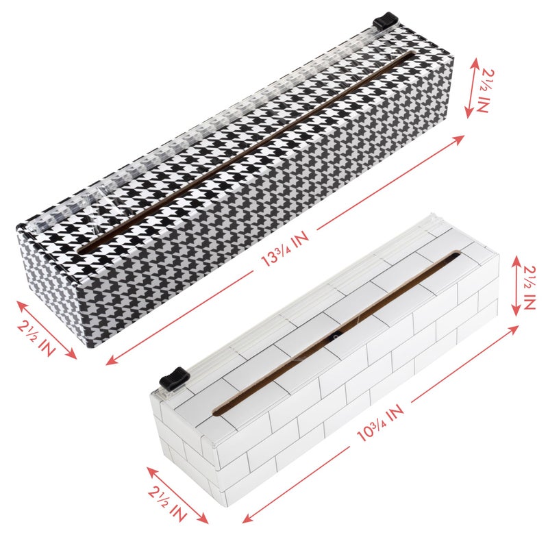 Chicwrap Subway Tile Refillable Plastic Wrap Dispenser - One 9" x 250' Roll of Professional Grade Plastic Wrap - BPA Free and Kosher Certified - Reusable Dispenser w/Slide Cutter - Image 2