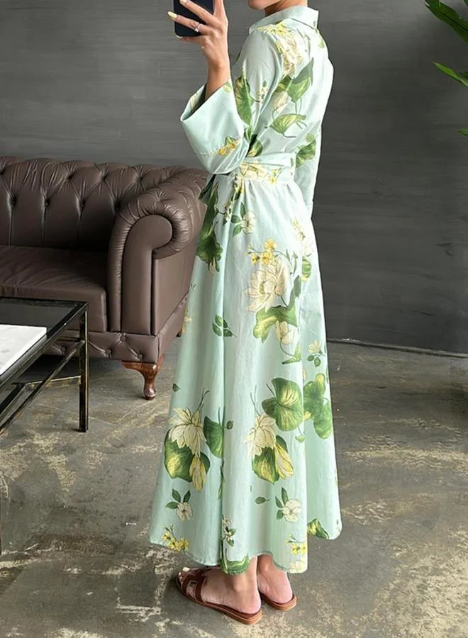 Take Two Women Floral Print Buttoned Maxi Dress