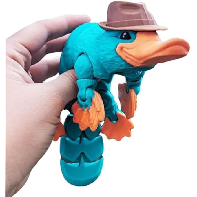 VUNDO 3D Printed Articulated Platypus, Flexible Dynamic Animals Toys,Easter Basket Stuffers Prefilled Easter Egg Fillers, Adults Fidget Toys for Autism ADHD (Small-6Inch) - Image 1