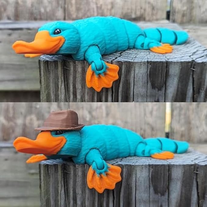 VUNDO 3D Printed Articulated Platypus, Flexible Dynamic Animals Toys,Easter Basket Stuffers Prefilled Easter Egg Fillers, Adults Fidget Toys for Autism ADHD (Small-6Inch) - Image 4
