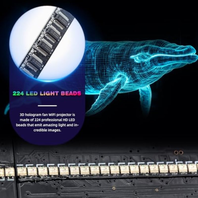 3D Hologram Fan, 42cm 3D Hologram Projector Advertising Display with 234 LED Light Beads 3D Holographic Projector for Retail Exhibitions - Image 2