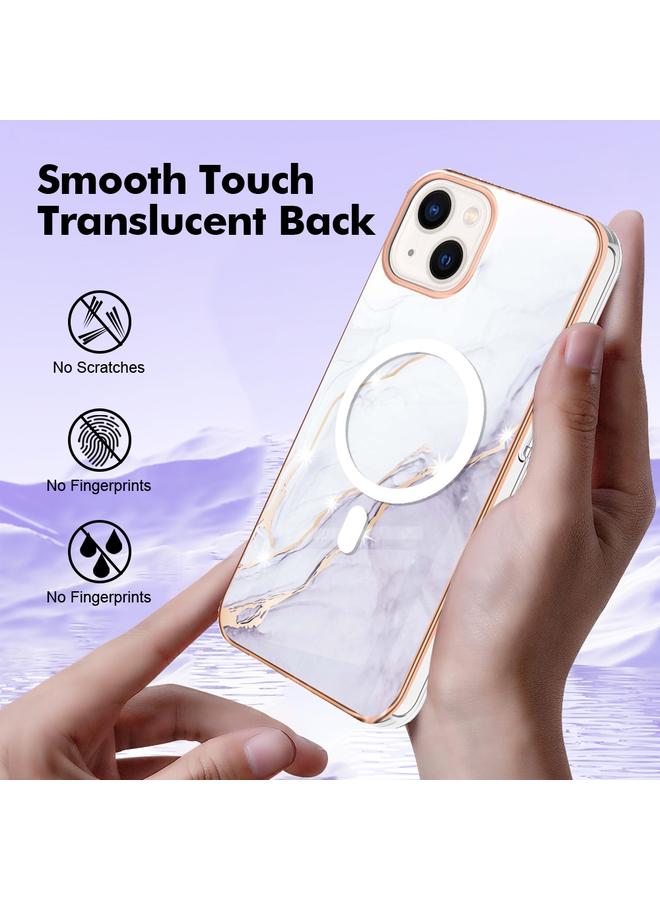 S-TOP Case For iPhone 15 Plus Marble Pattern Dual-side IMD Magsafe TPU Phone Case - Image 5