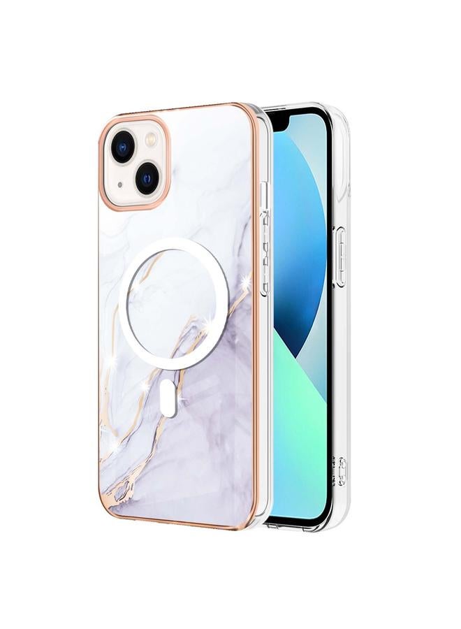 S-TOP Case For iPhone 15 Plus Marble Pattern Dual-side IMD Magsafe TPU Phone Case - Image 1