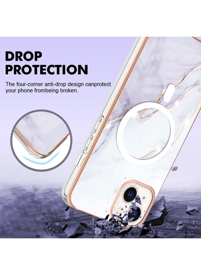 S-TOP Case For iPhone 15 Plus Marble Pattern Dual-side IMD Magsafe TPU Phone Case - Image 4