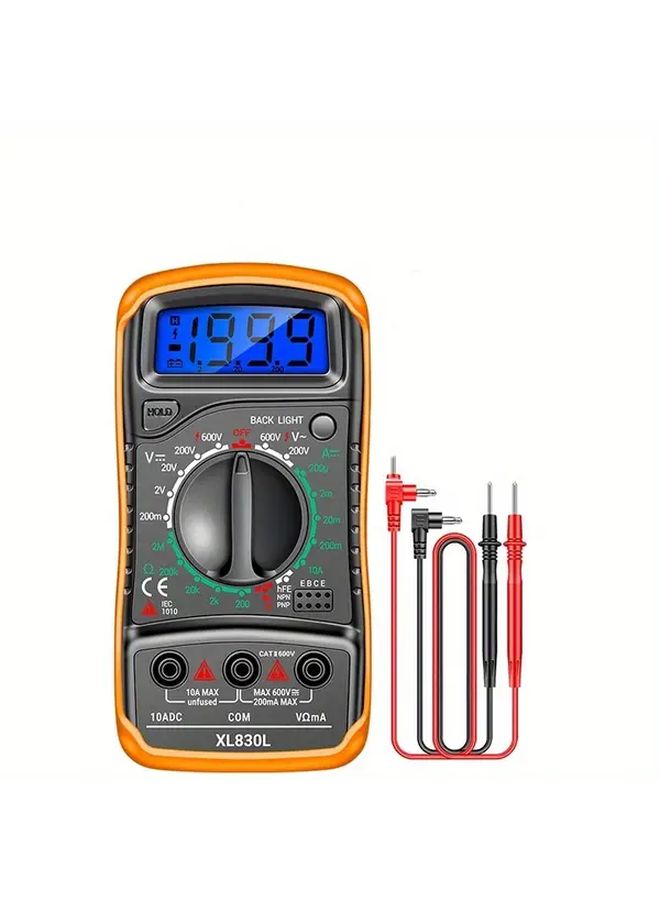 Yellow Auto Ranging Digital Multimeter AC DC Voltage Tester Backlit Display - Image 5