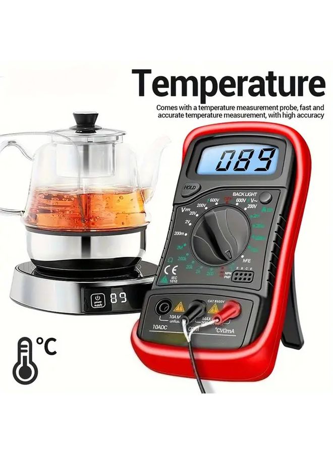 Yellow Auto Ranging Digital Multimeter AC DC Voltage Tester Backlit Display - Image 1