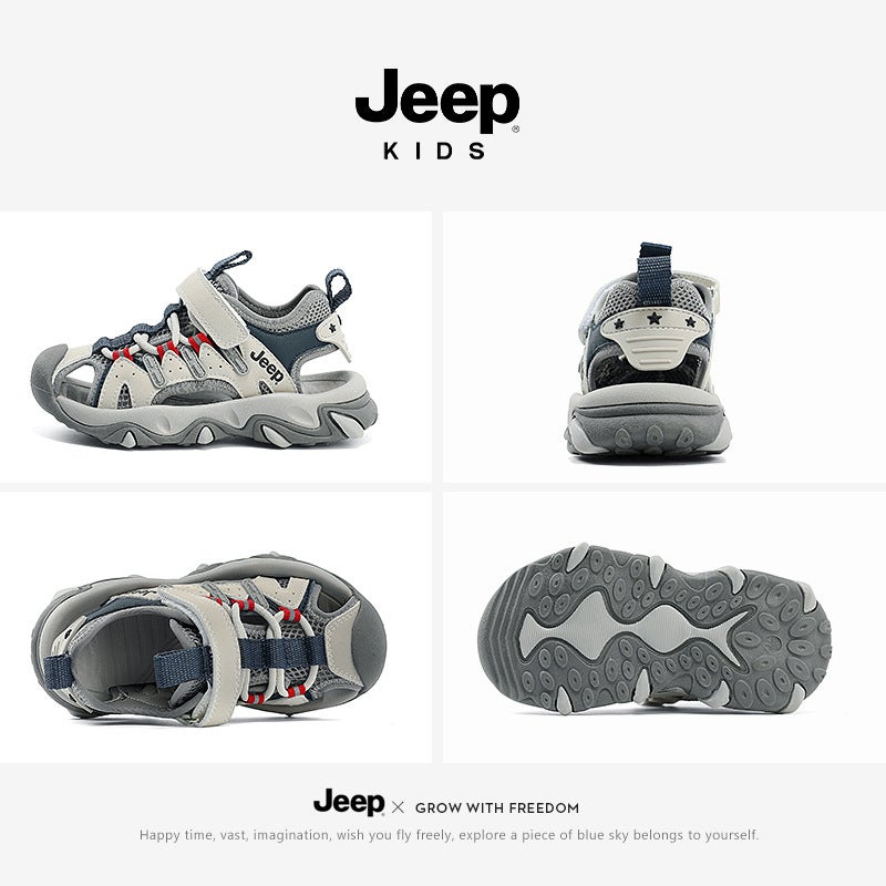 Jeep Children'S Shoes Boys Sandals Summer Children'S Toe Shoes Summer Soft Bottom Non-Slip Beach Shoes - Image 4