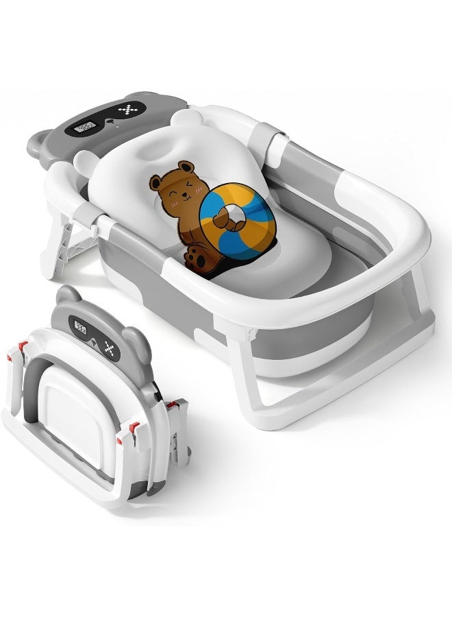 حوض استحمام SUPAAR SEATER للأطفال، حوض قابل للطي للمواليد حتى toddlers، حوض استحمام أساسي متين للأطفال، حوض استحمام محمول للسفر مع وسادة ناعمة، تصميم معلق غير قابل للانزلاق وقابل للفصل - Image 1