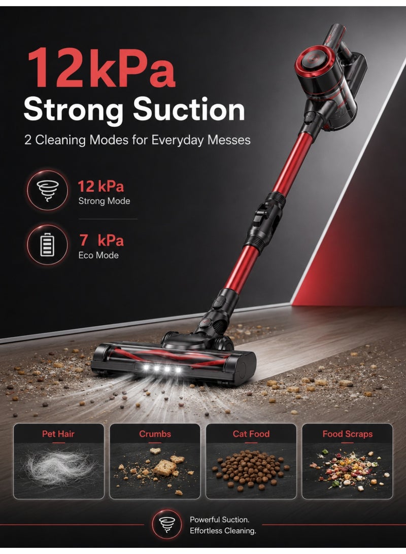 OHAHO Cordless Wet & Dry Vacuum Cleaner 3-in-1 Wash and Vacuum with LED Light, Foldable Tube, Self-Cleaning Water Tank, Sofa Brush, Dust Mite Brush, 2-in-1 Crevice & Blowing Tool, Powerful Home Floor Cleaner - Image 3
