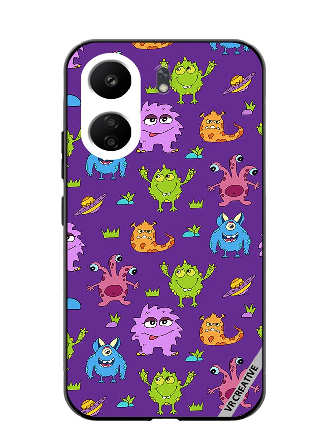 VR CREATIVE Protective Case Cover For Xiaomi Redmi 13C Monsters Cartoon Design Multicolour - Image 1
