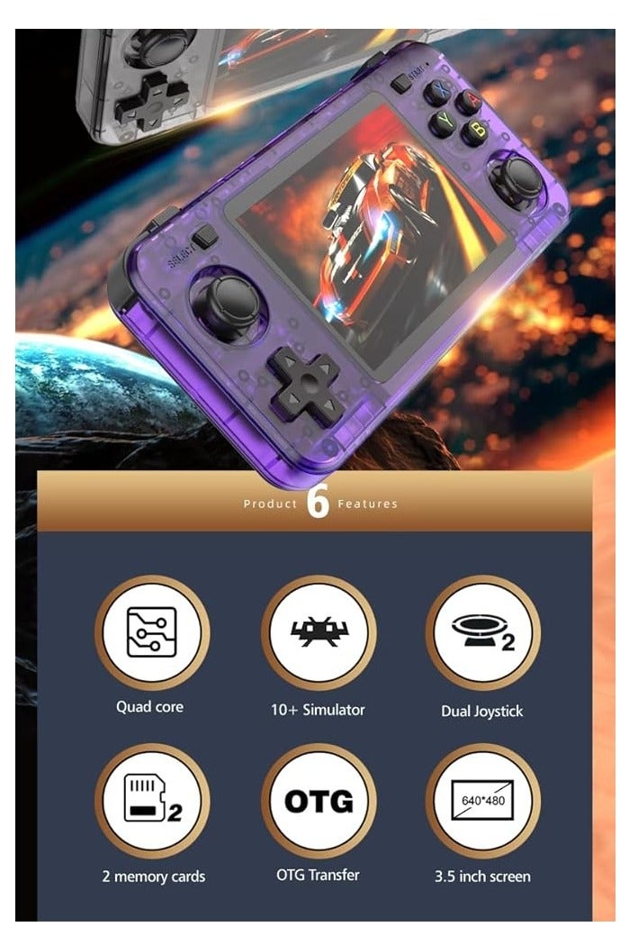 Ainawo R36H Retro Handheld Game Console With Open Source Linux System,Cortex-A35 CPU, 64GB TF Card Comes With Over 20000+ Classic Games,3.5-Inch IPS Screen Portable Classic Handheld PSP Game Console - Image 4