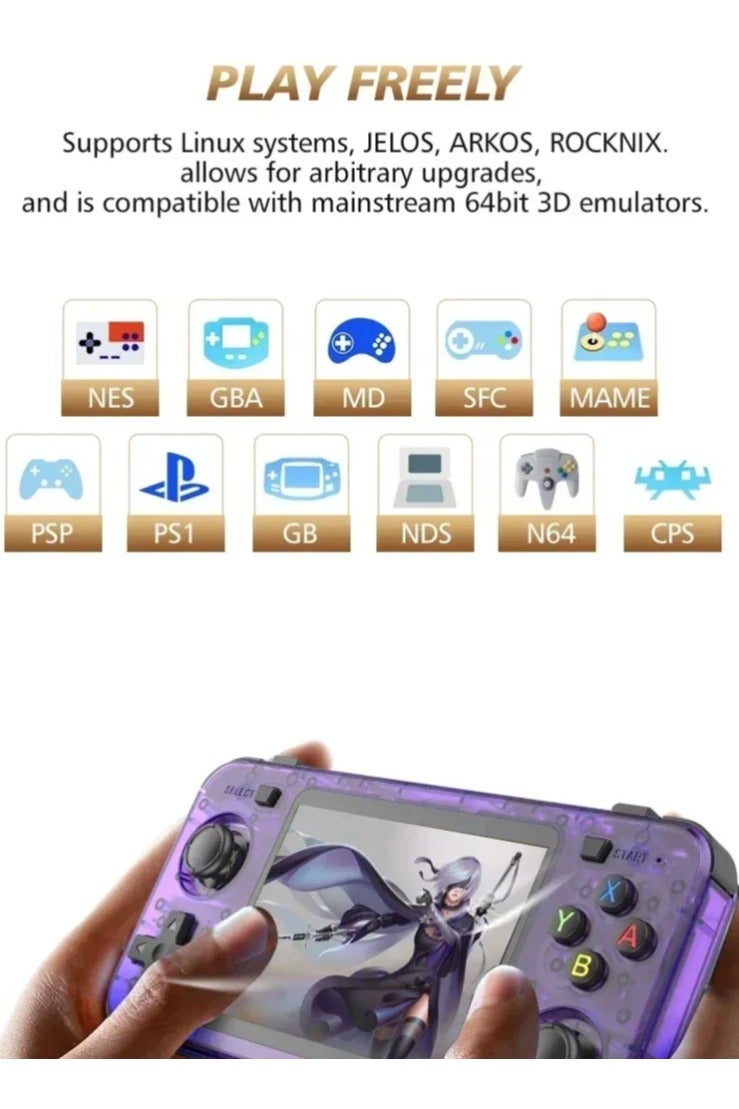 Ainawo R36H Retro Handheld Game Console With Open Source Linux System,Cortex-A35 CPU, 64GB TF Card Comes With Over 20000+ Classic Games,3.5-Inch IPS Screen Portable Classic Handheld PSP Game Console - Image 2