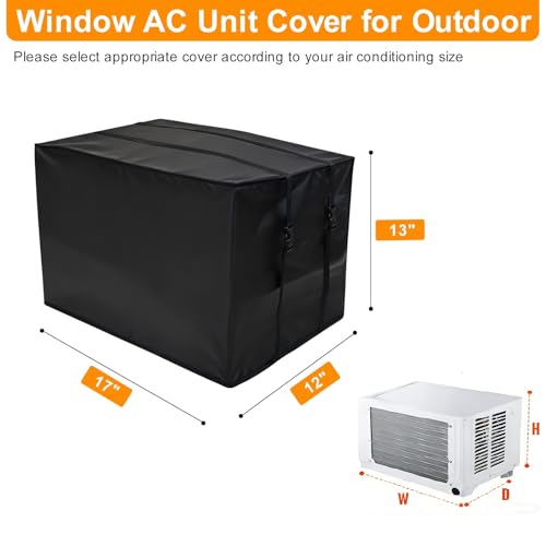 Demao Winter AC Covers for Outside, Air Conditioner Cover for Outside Window Insulation with 3 Layers, 420D Oxford Waterproof Dustproof Window AC Cover-21"W x 16"D x 15"H - Image 2