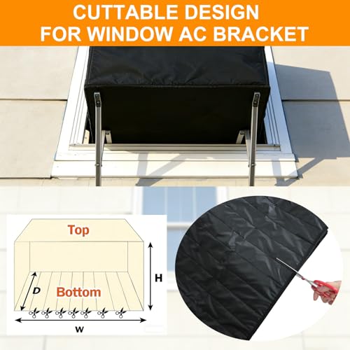 Demao Winter AC Covers for Outside, Air Conditioner Cover for Outside Window Insulation with 3 Layers, 420D Oxford Waterproof Dustproof Window AC Cover-21"W x 16"D x 15"H - Image 4