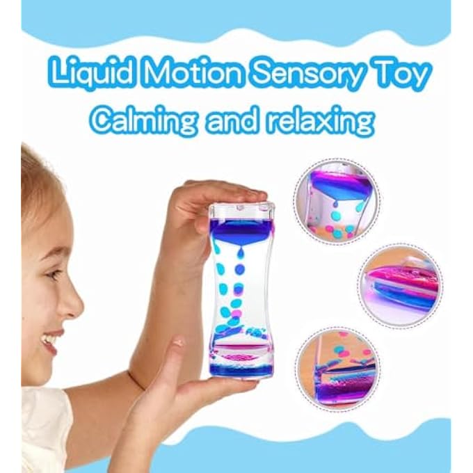 MAKINGTEC 3Pcs Colorful Oil Hourglass Liquid Motion Bubbler Timer, Fidget Toy, Desk Top, Colors May Vary Sensory Toys, Children's Activities - Image 2