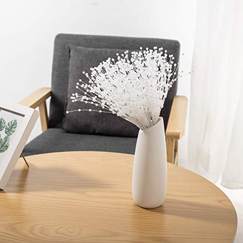 CHENXIN 50pcs Beaded Stick Bride Wedding Pearl Bouquet Party Decoration (White) - Image 2