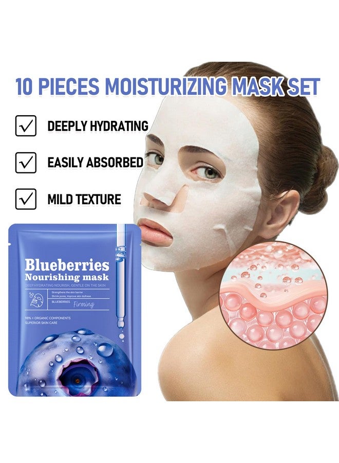 WYBLZPXZ 10 Pack Hydrating Face Masks Kitlong Lasting Moisturizing Face Mask Skin Care For Men & Womengentle Facial Mask For All Skin Types - Image 2