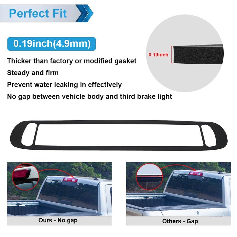 MbuyDIY 3rd Third Brake Light Gasket Seal Compatible with 2007-2013 Chevy Silverado GMC Sierra 1500 2500 High Mount Stop Lamp Assembly, Single-Sided Adhesive - Image 4