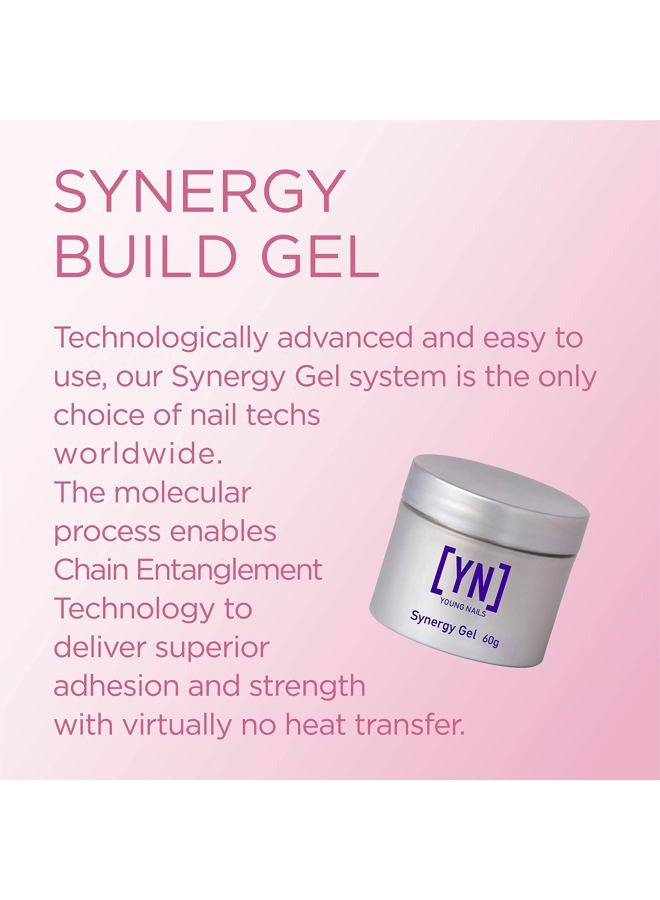 Young Nails Synergy Gel System, Building Gel - Hard Builder Gel, Superior Adhesion & Strength, Structured Nail Gel Builder - Build Gel, Pink, 60g - Image 2