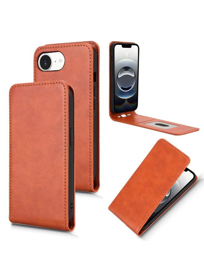 S-TOP Case For iPhone 16e Magnetic Vertical Flip Leather Phone Case - Image 1